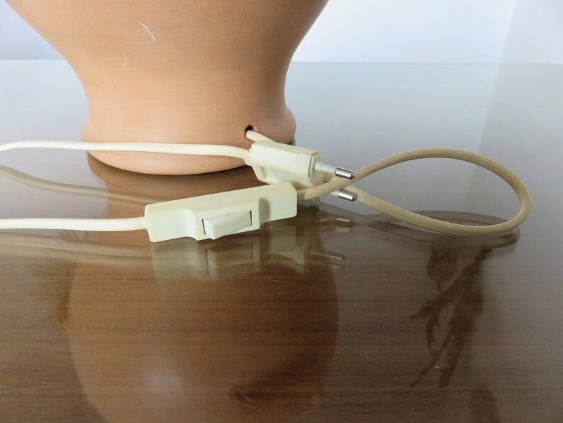 Terracotta lamp, terracotta 60s 70s
