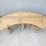 Vintage Curved Pine Bench