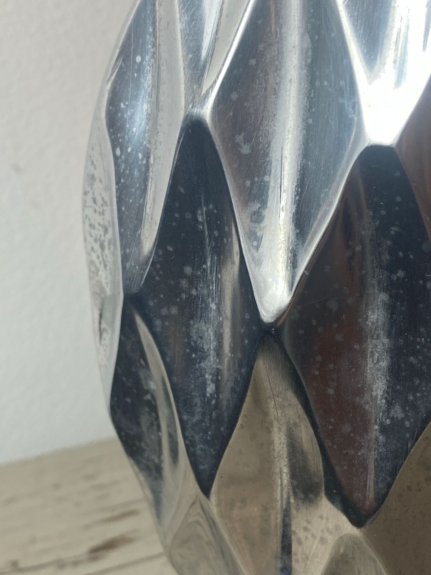 Brushed aluminium vase