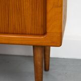 Danish Teak Sideboard with Tambour Doors from CFC Silkeborg, 1980s