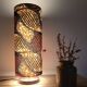 tube lamp wooden base | wax fabric boho-ethnic chic