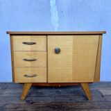 Vintage bedside table with compass feet