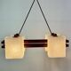 Vintage 1960s Scandinavian teak and perspex chandelier
