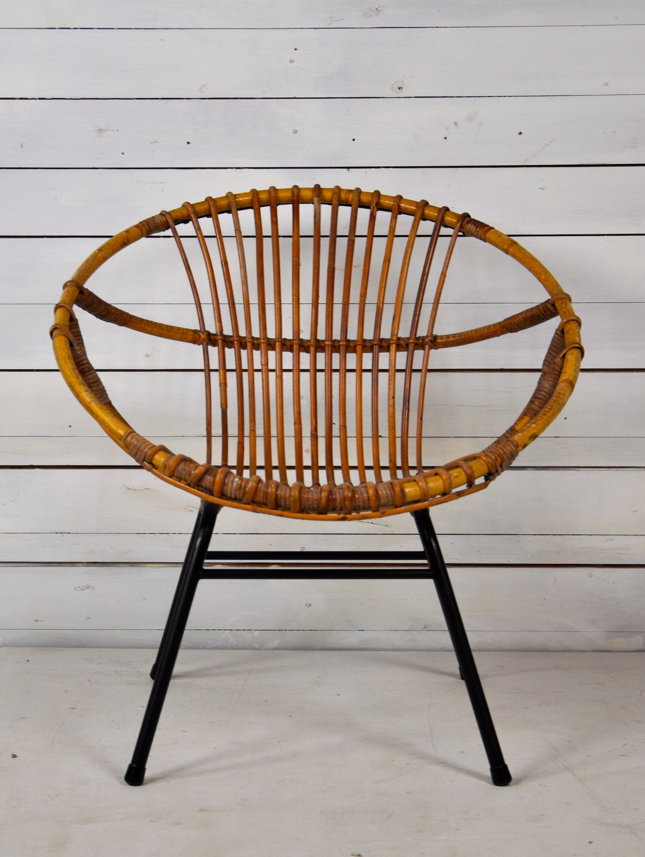 Set of 3 rattan armchairs by Rohe Noordwolde, Netherlands