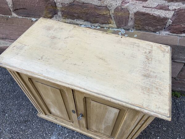 Petit meuble alsacien rustique vers 1900 sapin peint buffet meuble métier art populaire enfilade