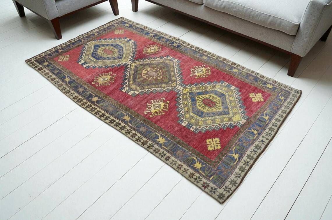 Tapis vintage noué à la main