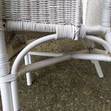 Paire de fauteuils en rotin vintage