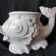 Faience blanche poisson / centre de table /cache pot/ carpe