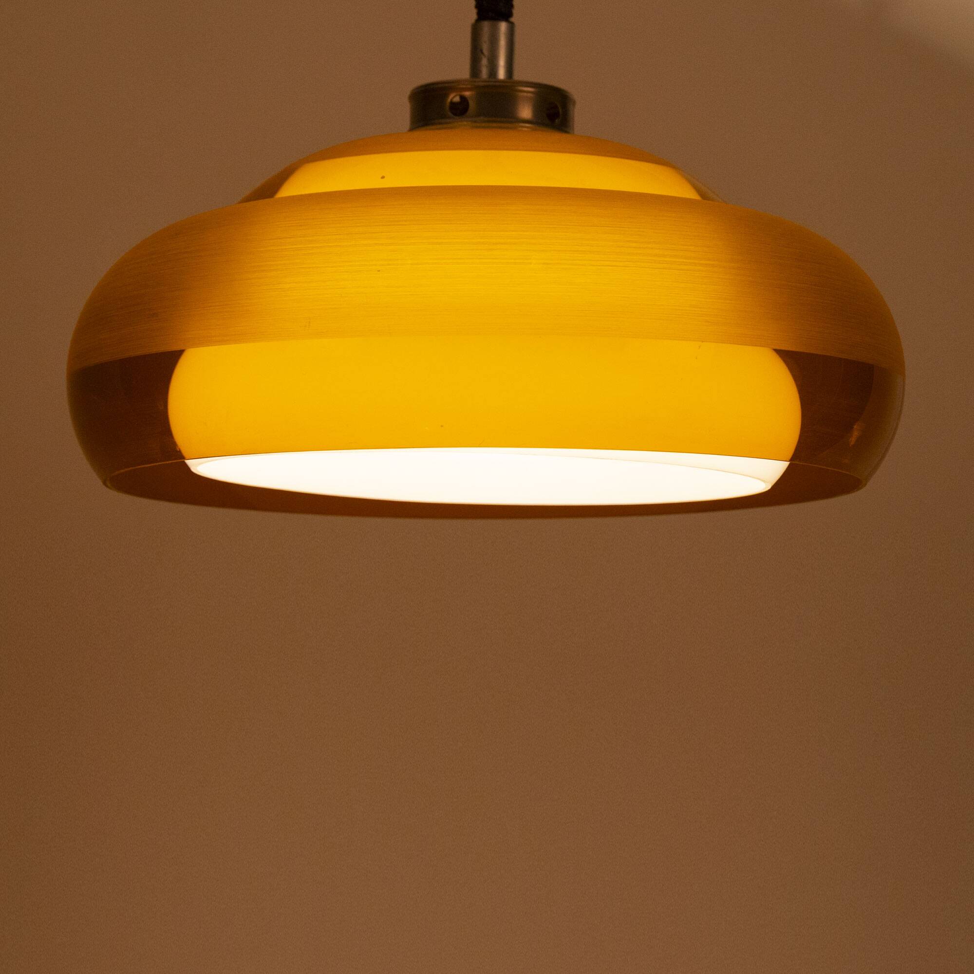 Orange/Brown And White Space Age Pendant Lamp