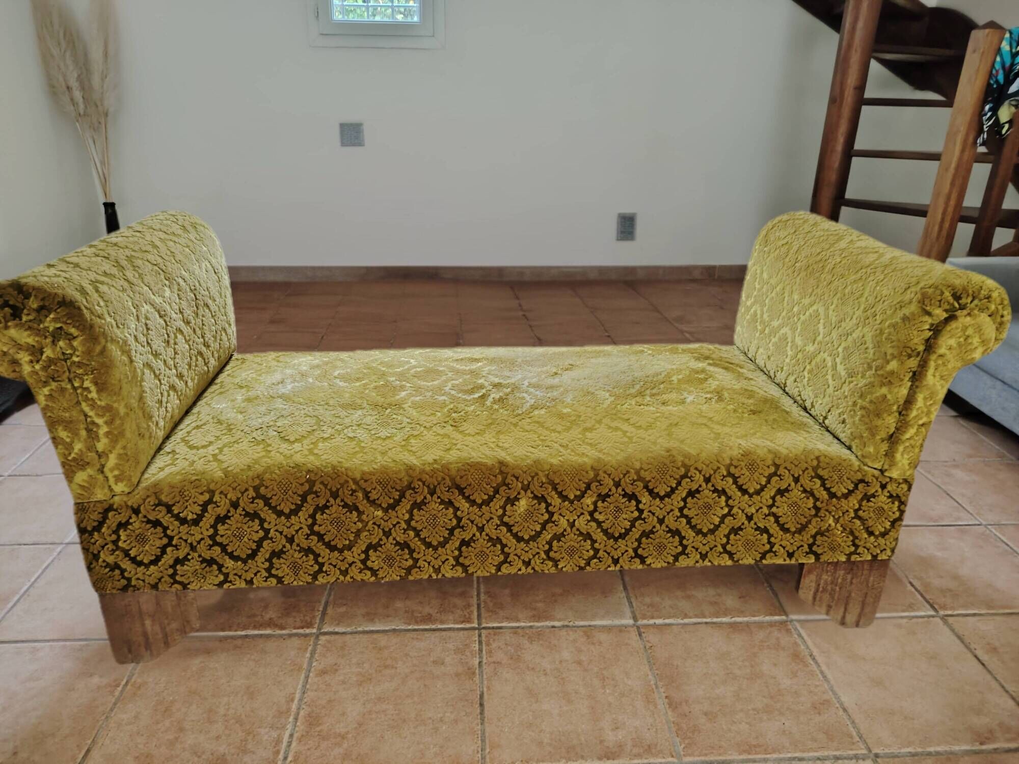 Méridienne art déco en velours