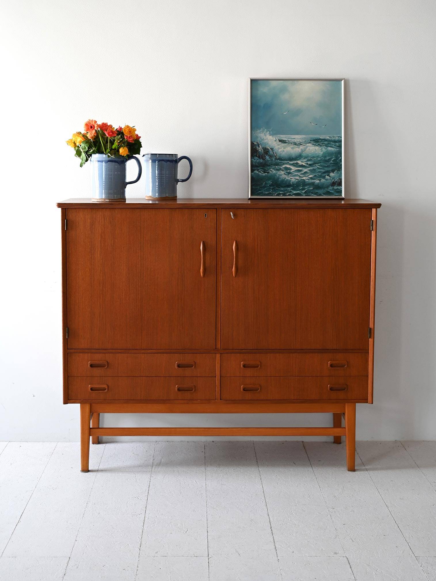 Scandinavian teak highboard