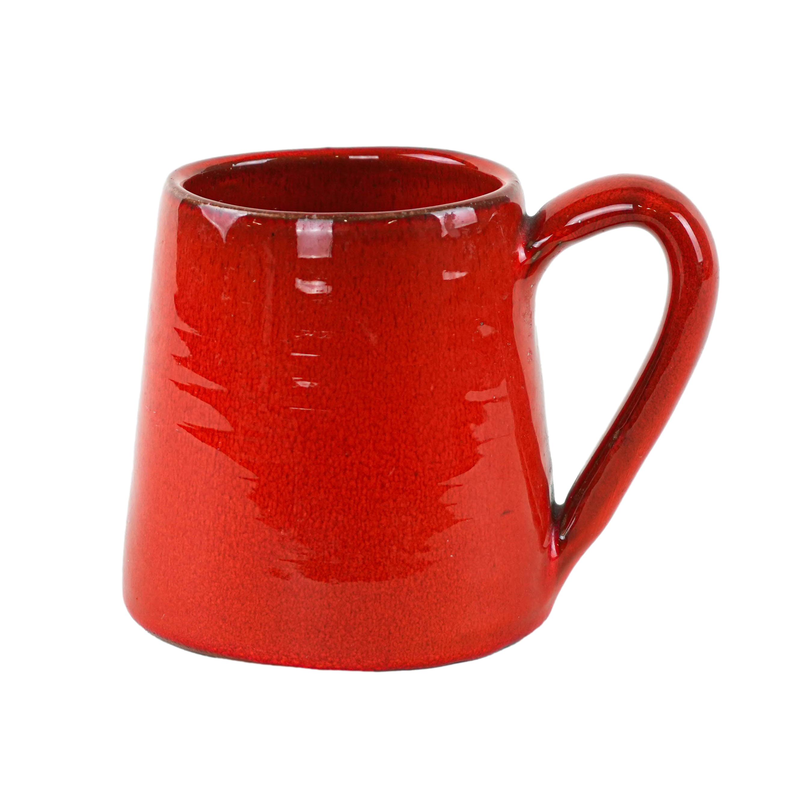 Red ceramic mug, Italian design, 1960s, made in Italy