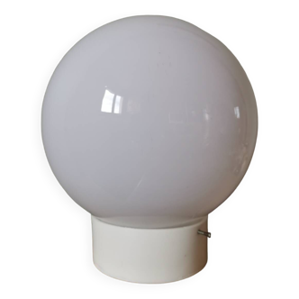 Applique plafonnier globe de lampe en verre opaline blanc vintage