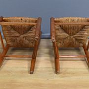 Paire de chaises paillées en merisier – fin XIXe