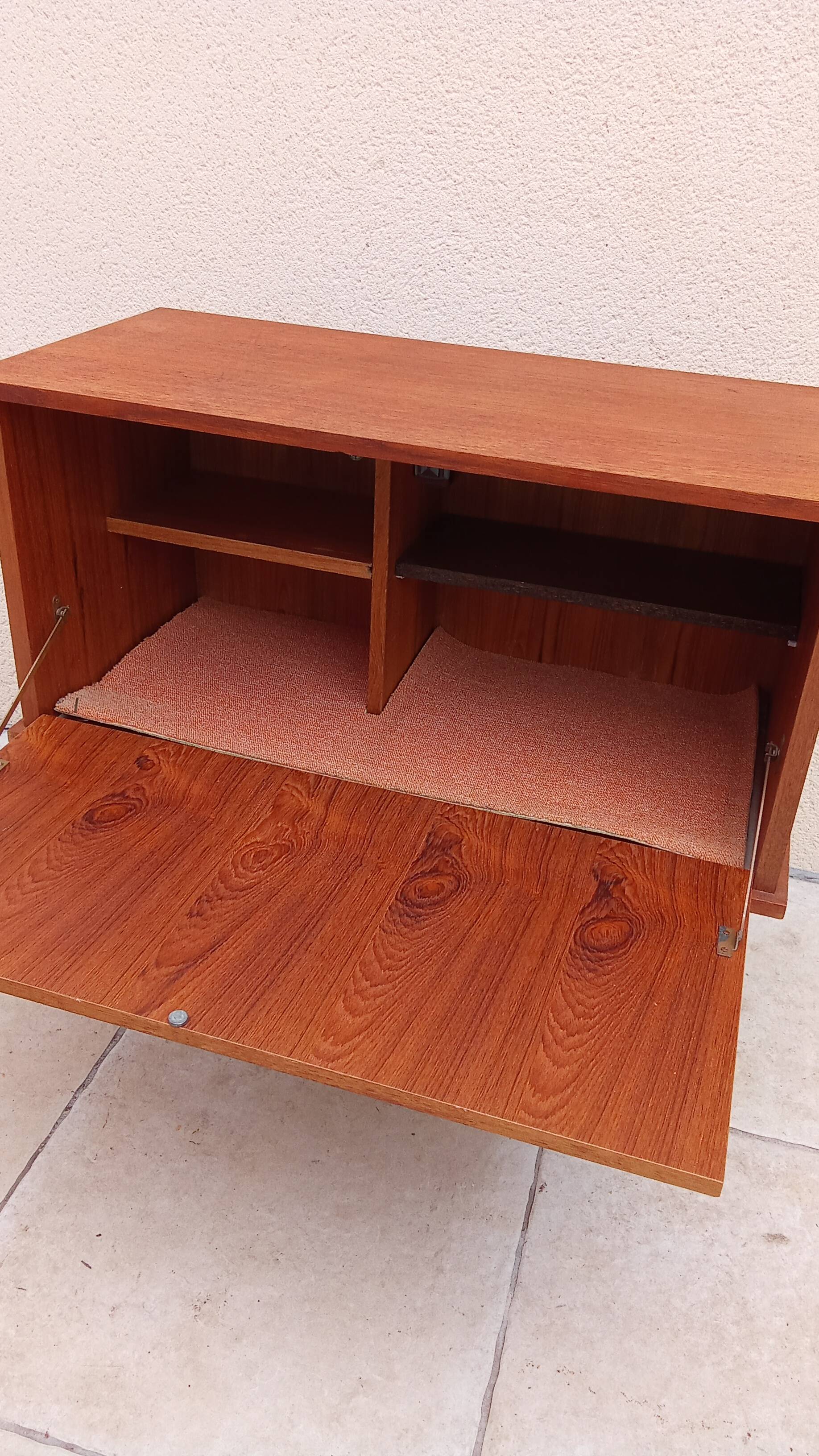 Scandinavian vintage teak TV bar cabinet