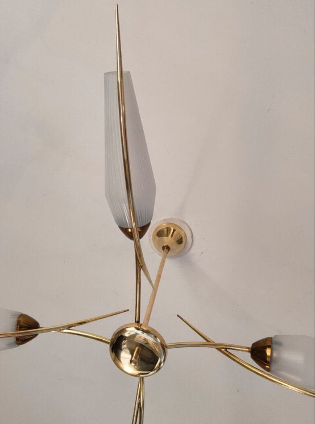 Chandelier with two vintage wall lamps house Lunel 1960