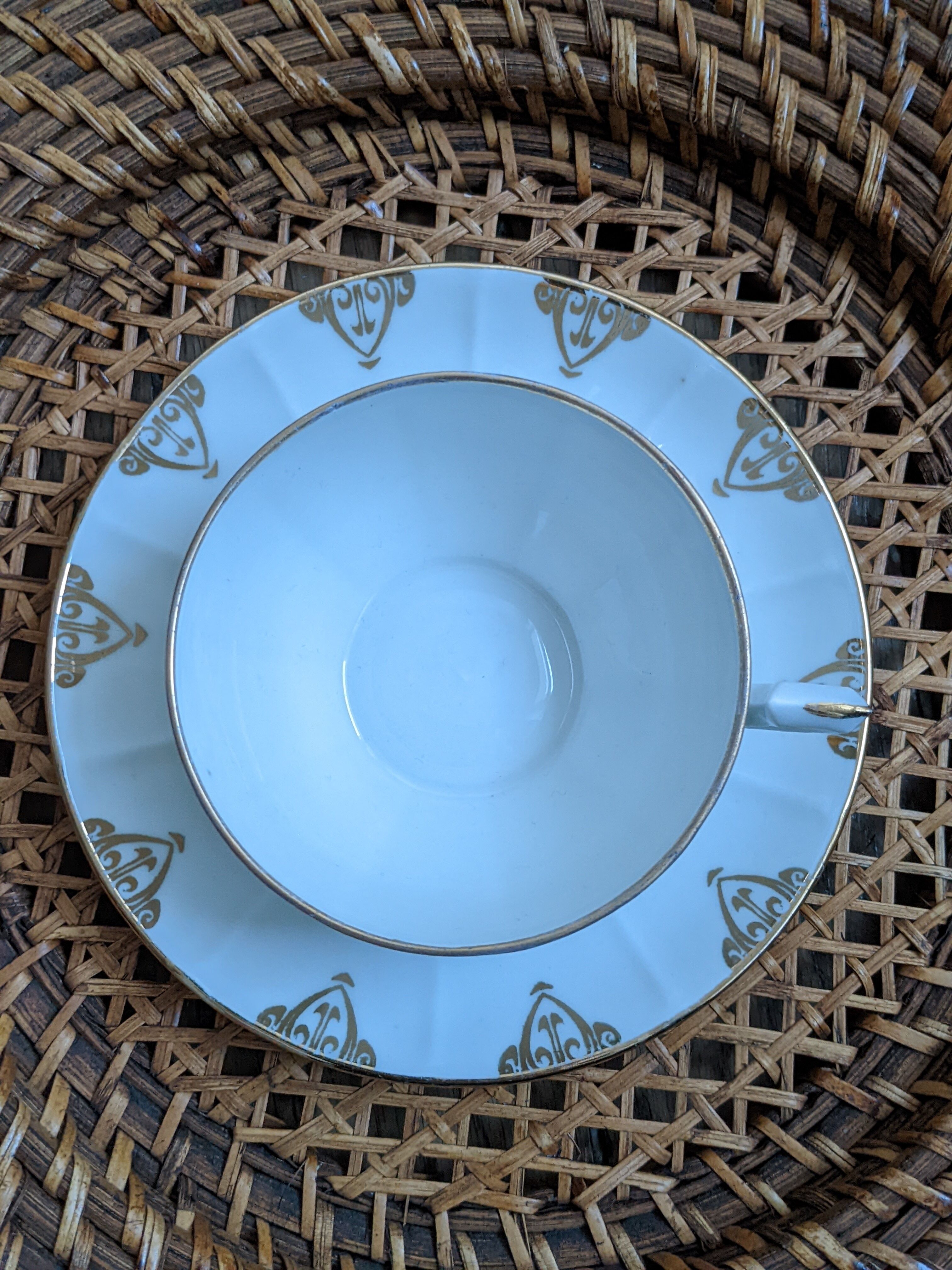 Vintage tea coffee service fine porcelain art deco gilded