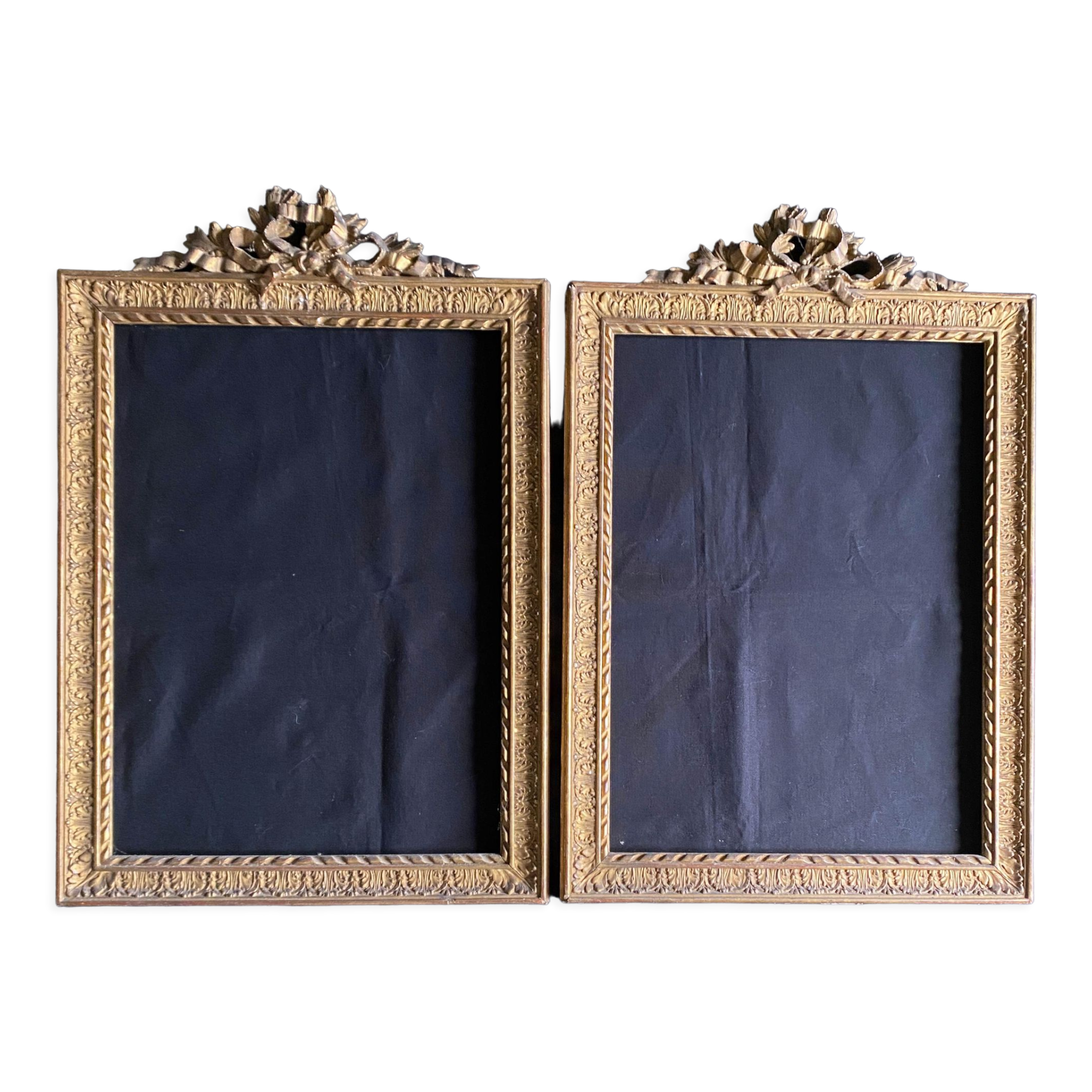 Frames (x2) XIX° - 35 / 51 cm / frame of 29.2 / 39.7 cm foliage 1 cm