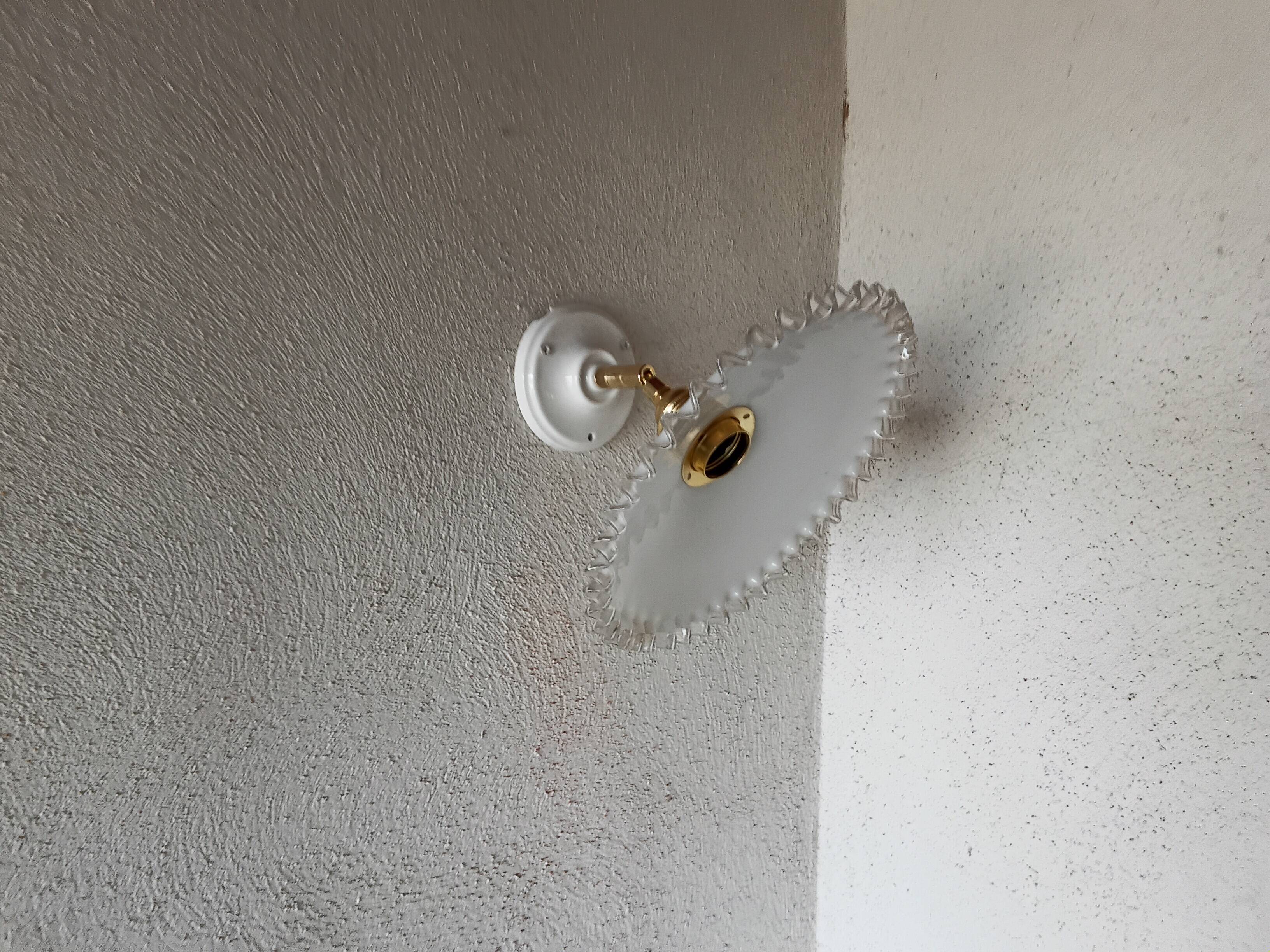 Vintage opaline lace wall light