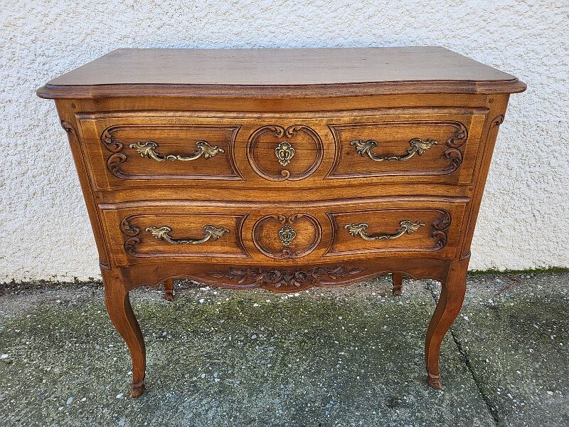 Chest of drawers in walnut jigsaw 2 drawers