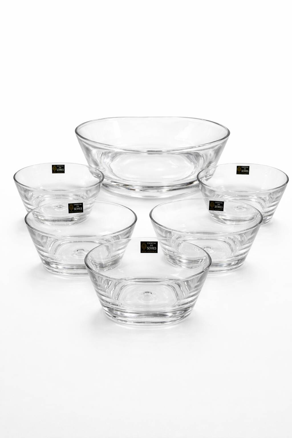 Service vintage en cristal de Sèvres – Saladier  et 6 coupelles –