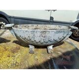 2 art deco enamelled cast iron planters