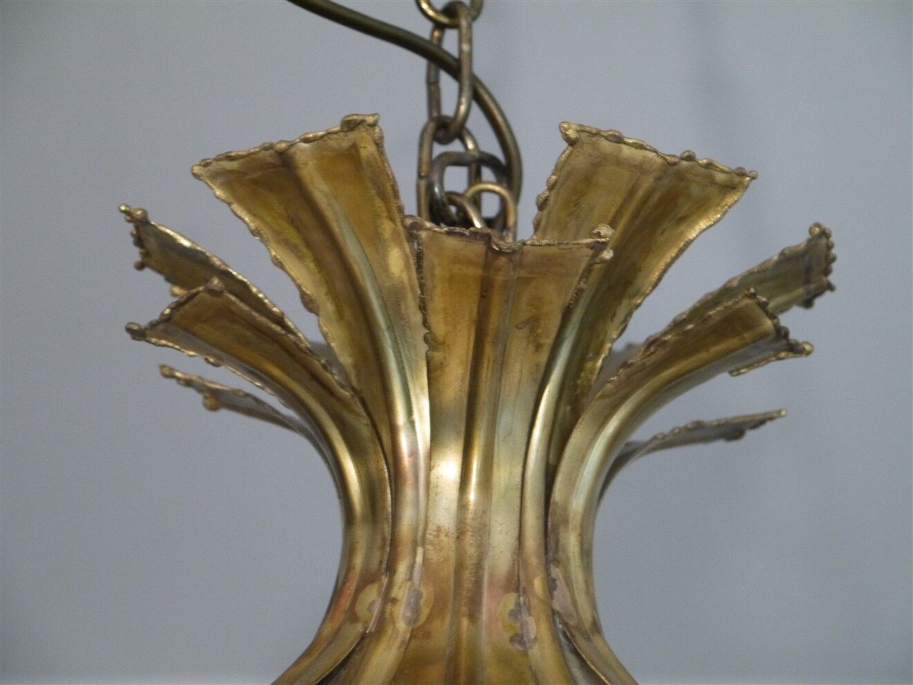 Danish brutalist brass suspension of Sven Holm Sorensen 1960