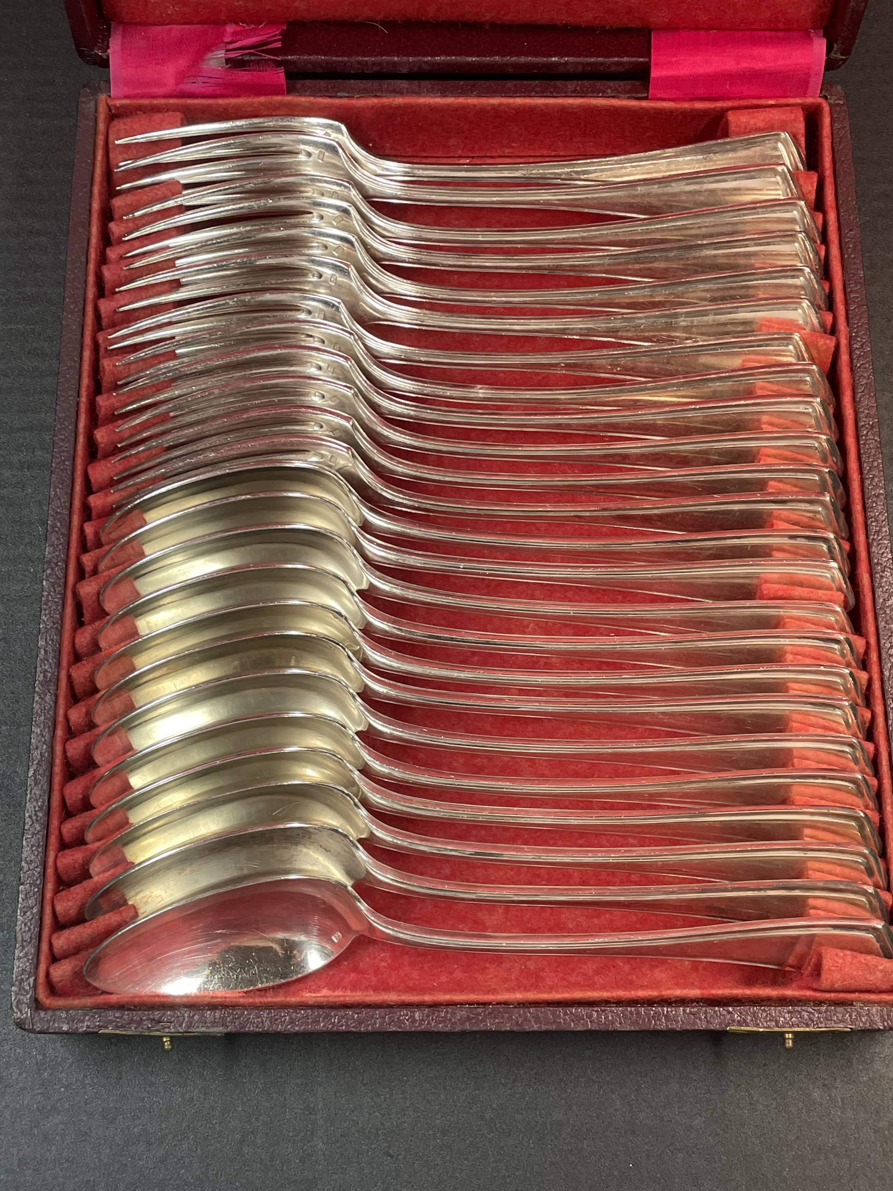 Cailar Bayard 24-piece large cutlery set, Silver plated 84