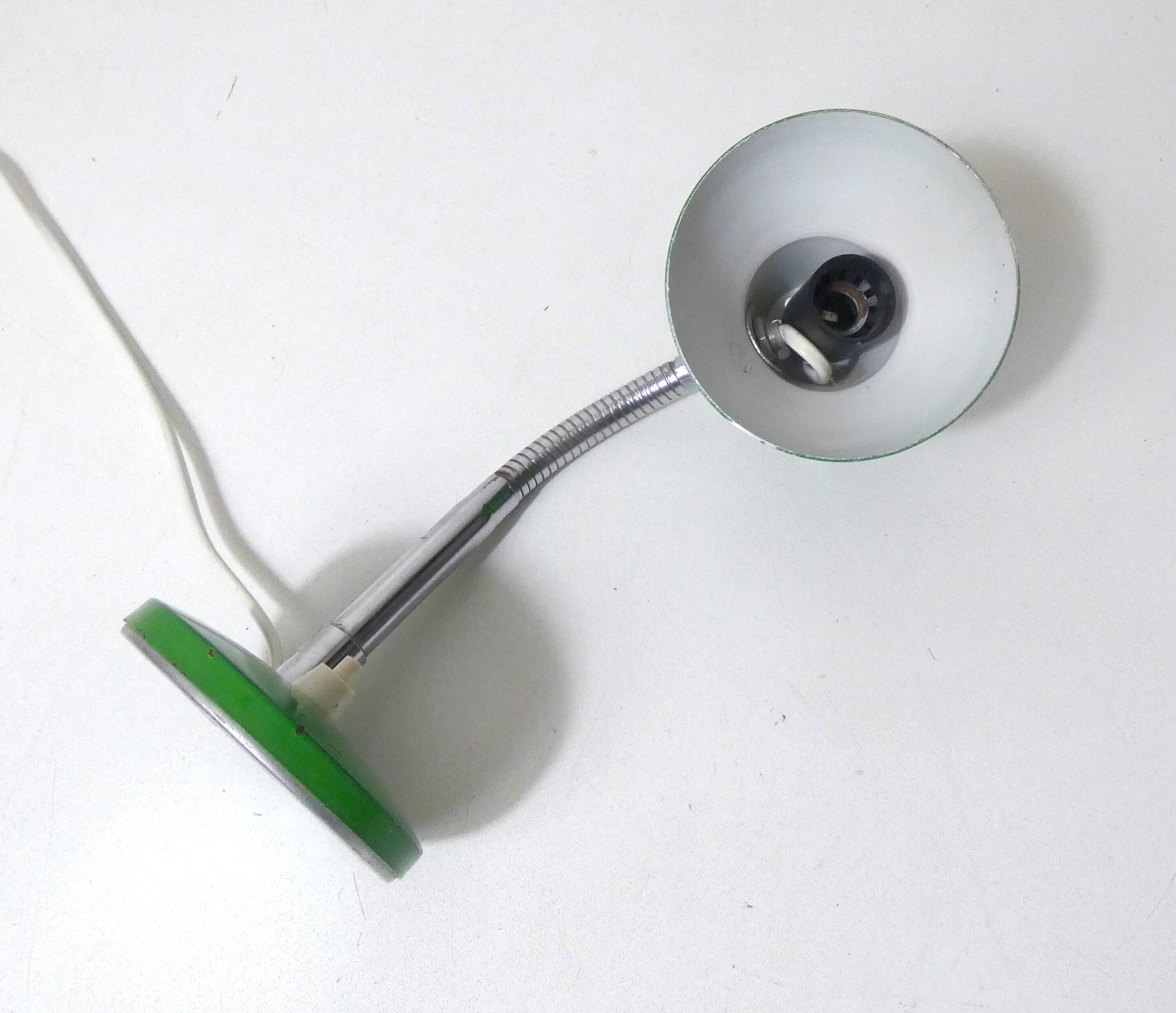 Vintage green metal adjustable desk lamp