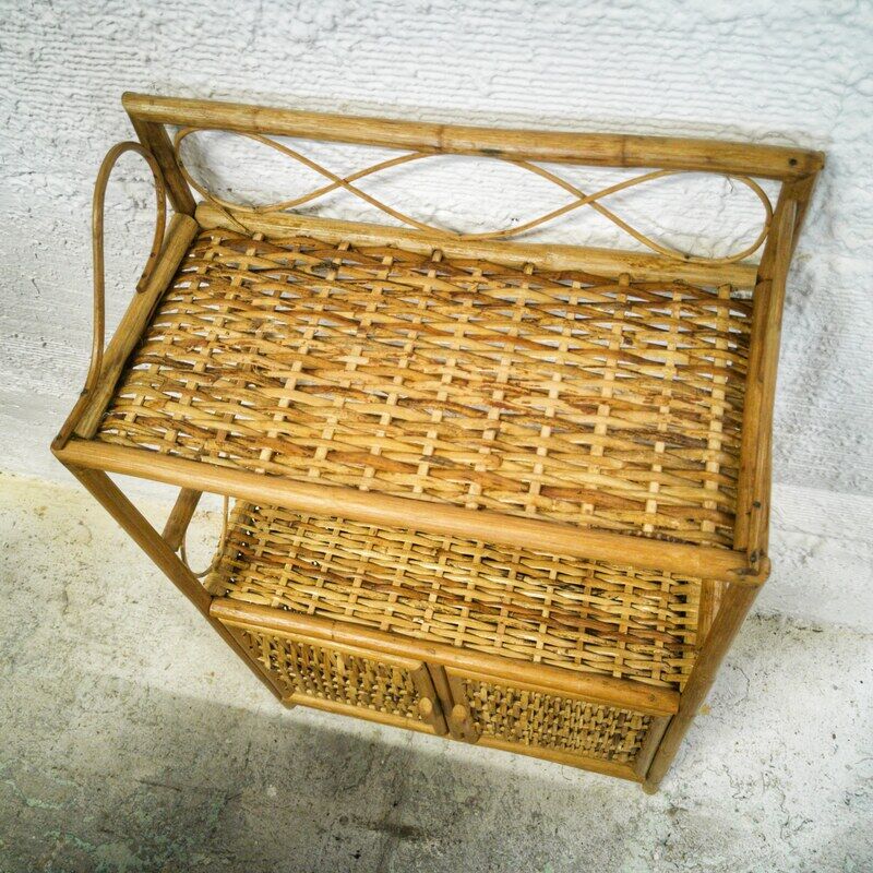 Vintage rattan shelf