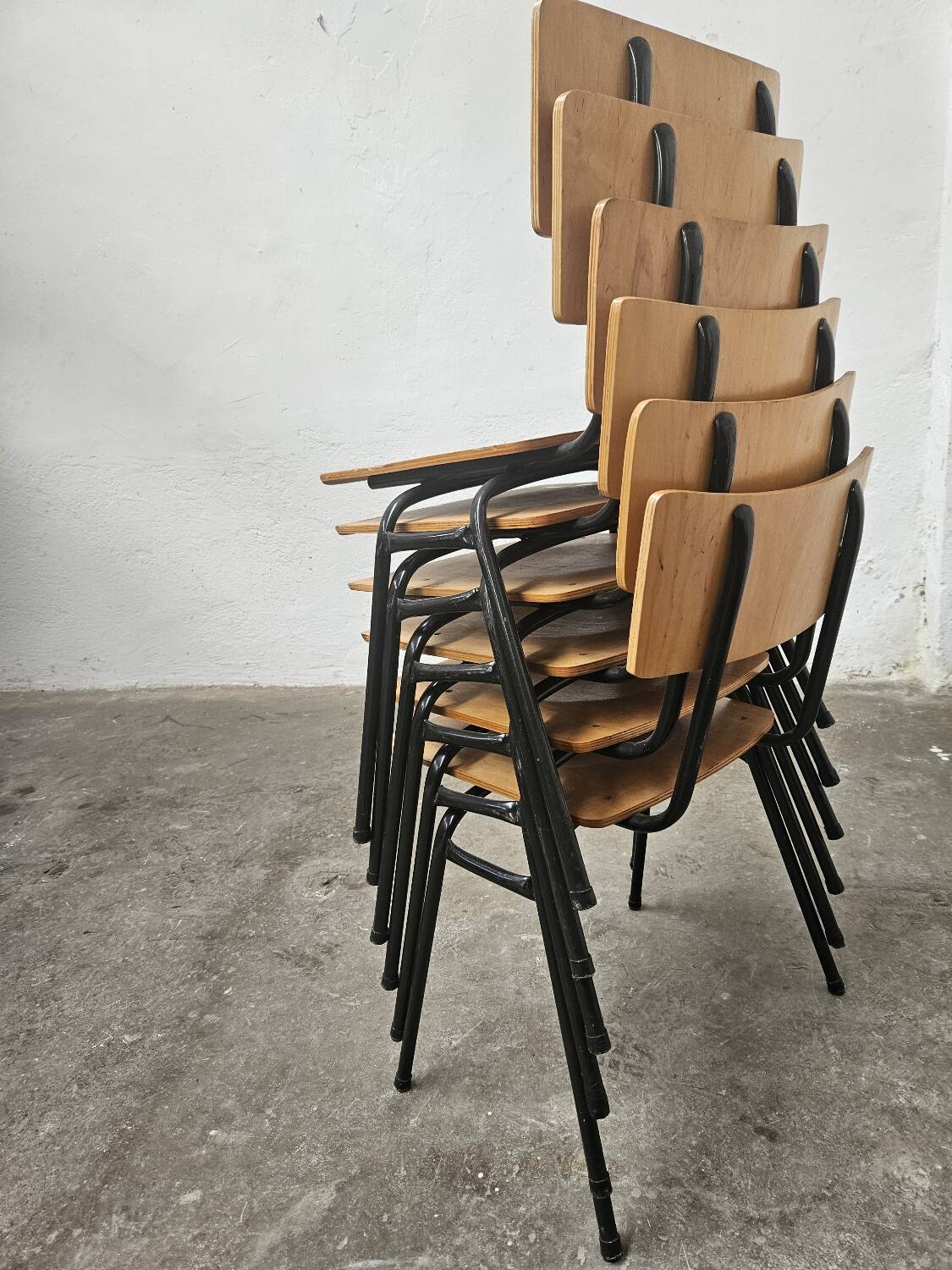 Lot of 6 bistro chairs from the 1980s