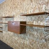 60's 70's oak string shelf module by Kajsa & Nils "Nisse" Strinning Sweden