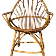 Set of 8 rattan armchairs from the 1960s, France.
