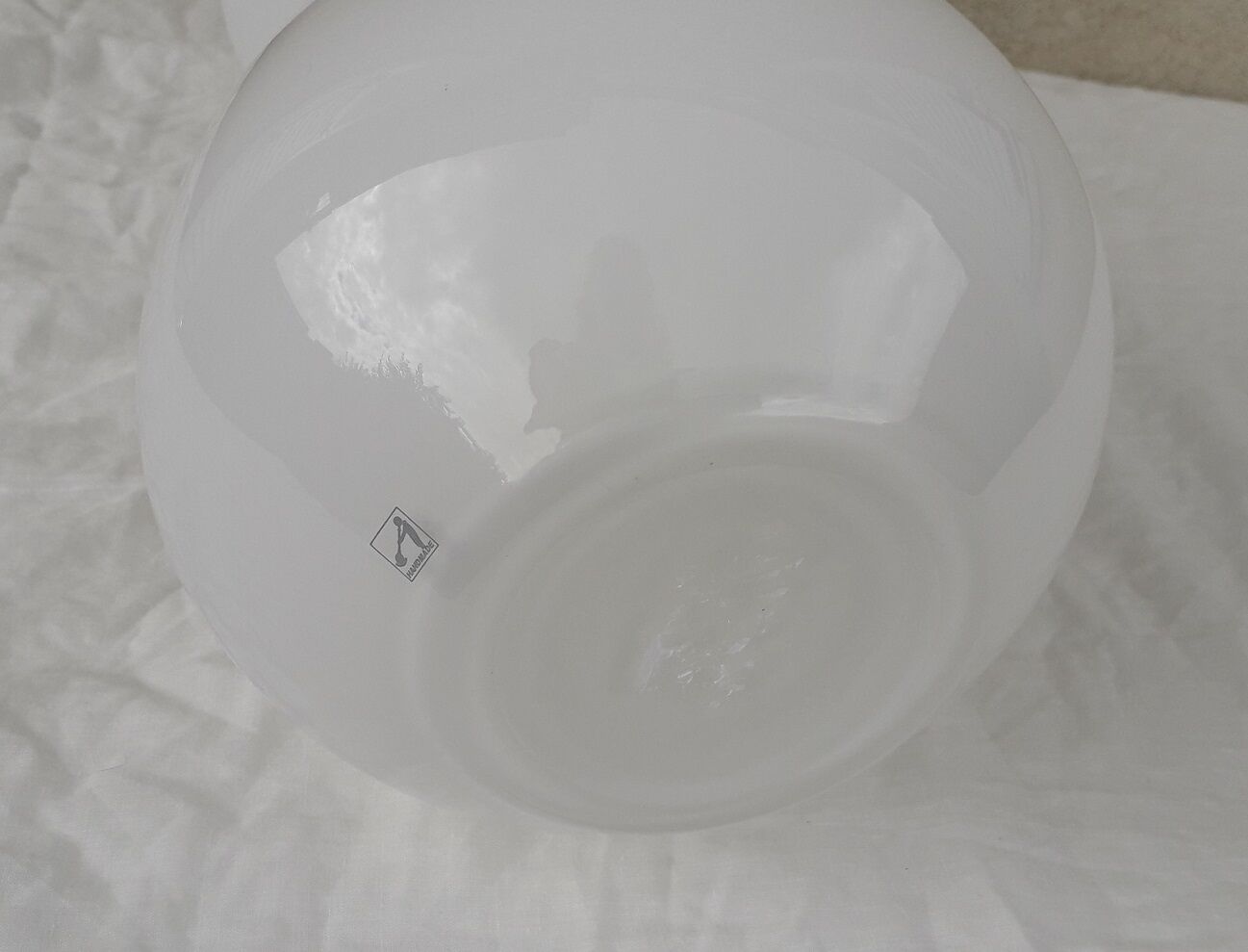 White glass vase