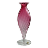 Vase en cristal, Vase rose de la Cristallerie du Val Saint Lambert.