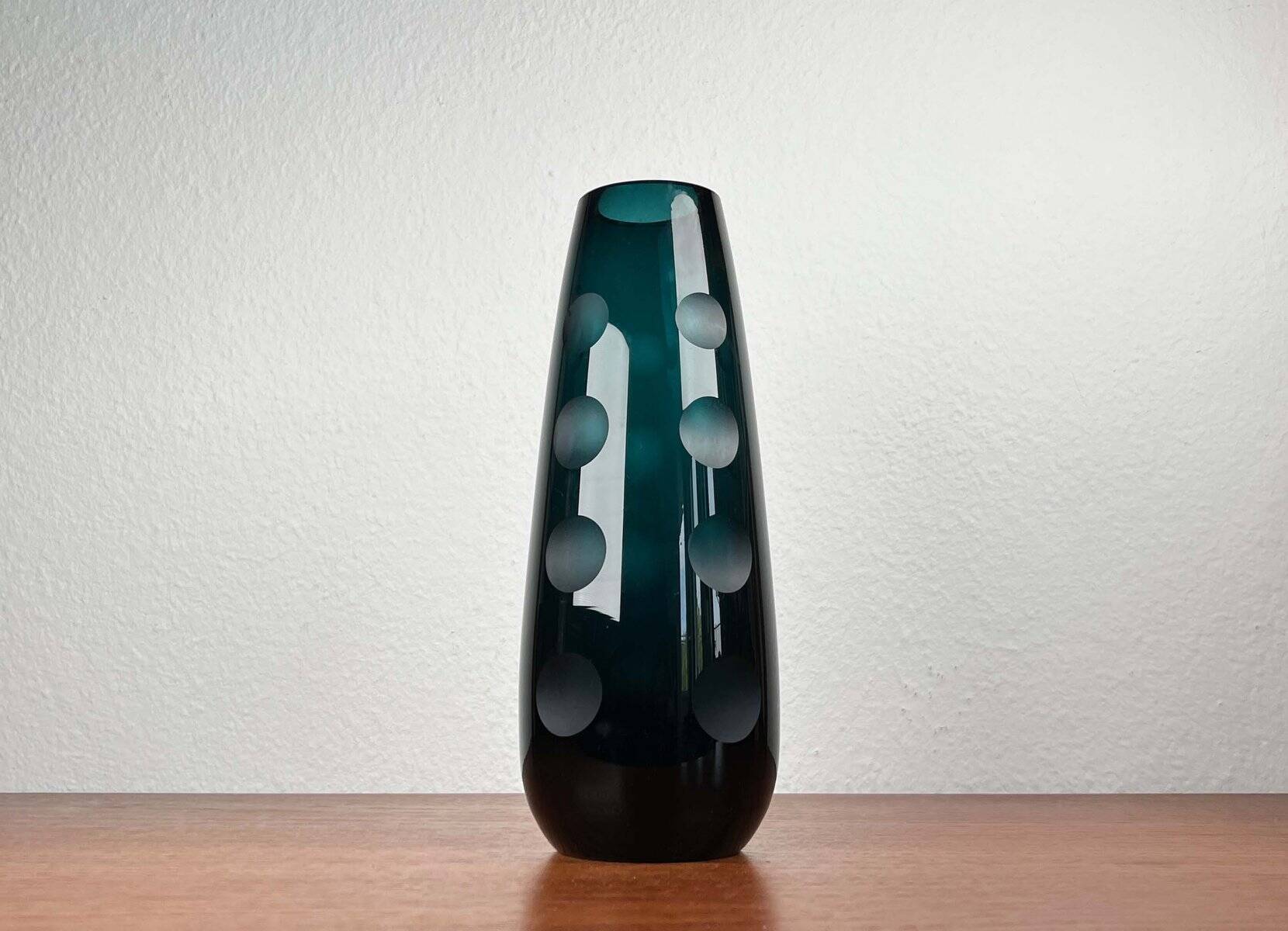 Mid-century German glass vase by Karl Friedrich Glas, 1960s.