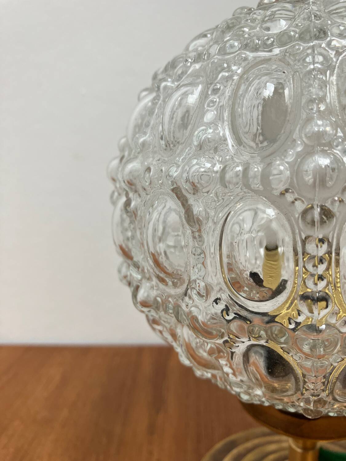 Vintage glass globe table lamp