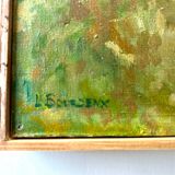 Huile sur panneau L. Bourdenx, La Cabane des Pêcheurs, d'après Monet