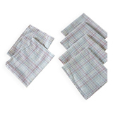 6 antique checkered napkins