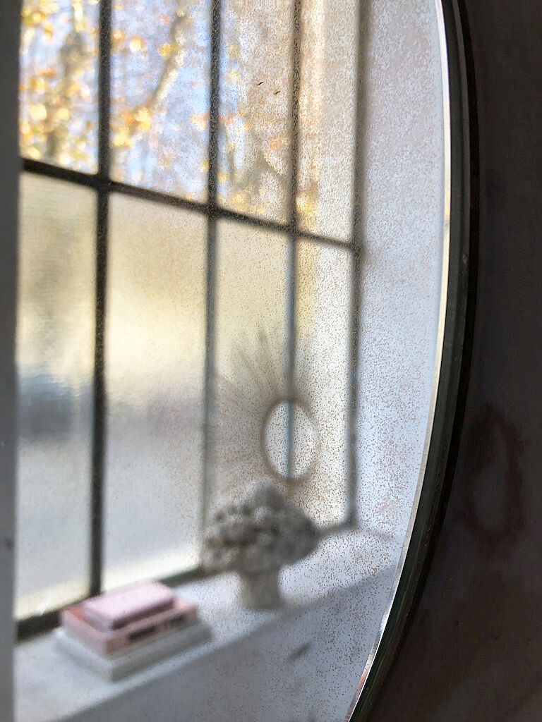 Smoked round design mirror Veca Italy