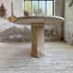 Travertine dining table 1970 Italy Tobia Scarpa