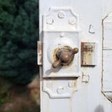 Antique wall cupboard door circa 1900 228x60.5 cm