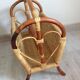 Magazine holder in rattan and braided wicker / vintage 60s-70s