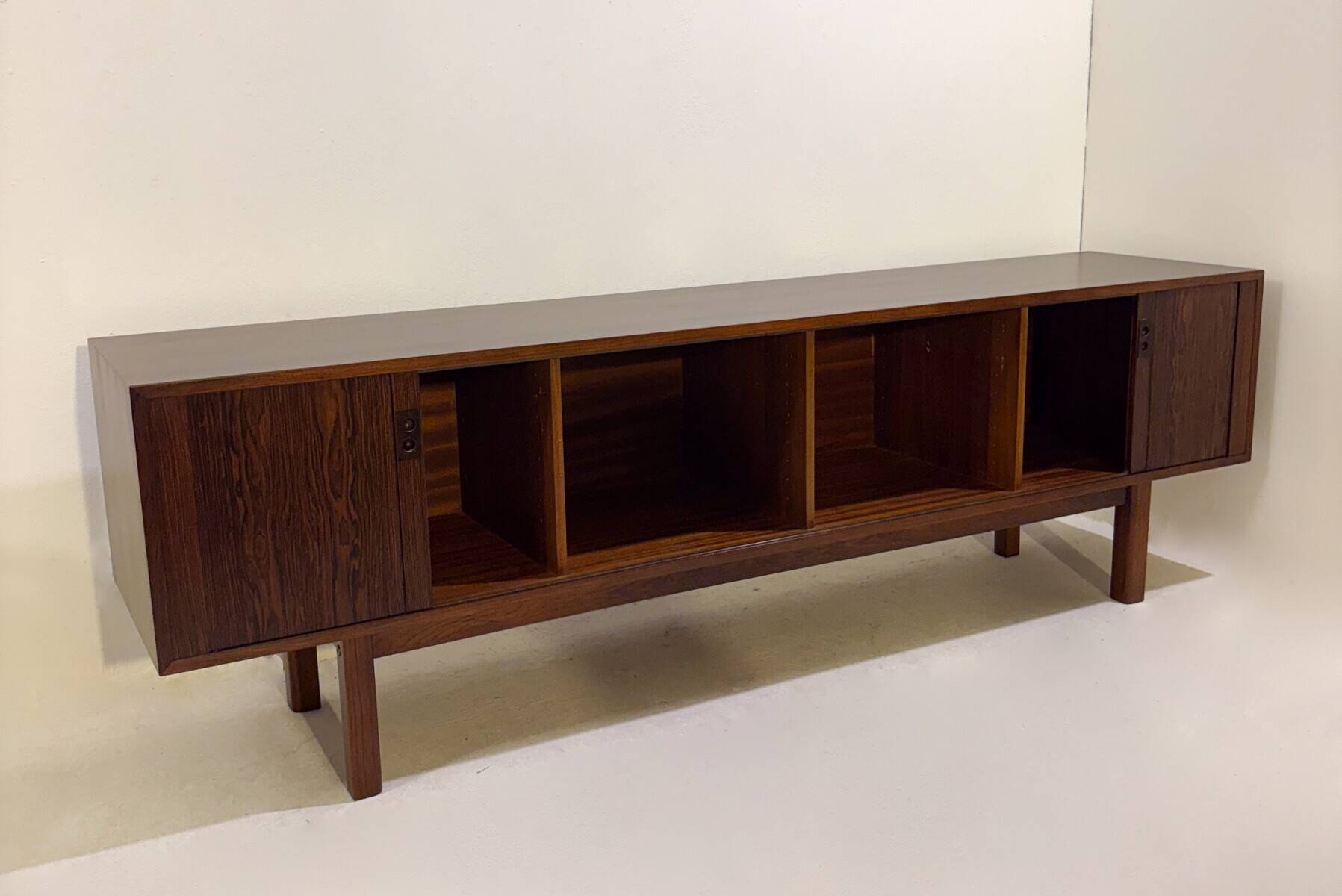 Mid-Century Modern Low Sideboard With Sliding Doors, Italy, 1960s
