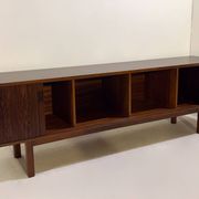 Mid-Century Modern Low Sideboard With Sliding Doors, Italy, 1960s