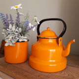Enameled sheet metal teapot