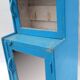 Indian blue window glass and mirror vintage old teak wood