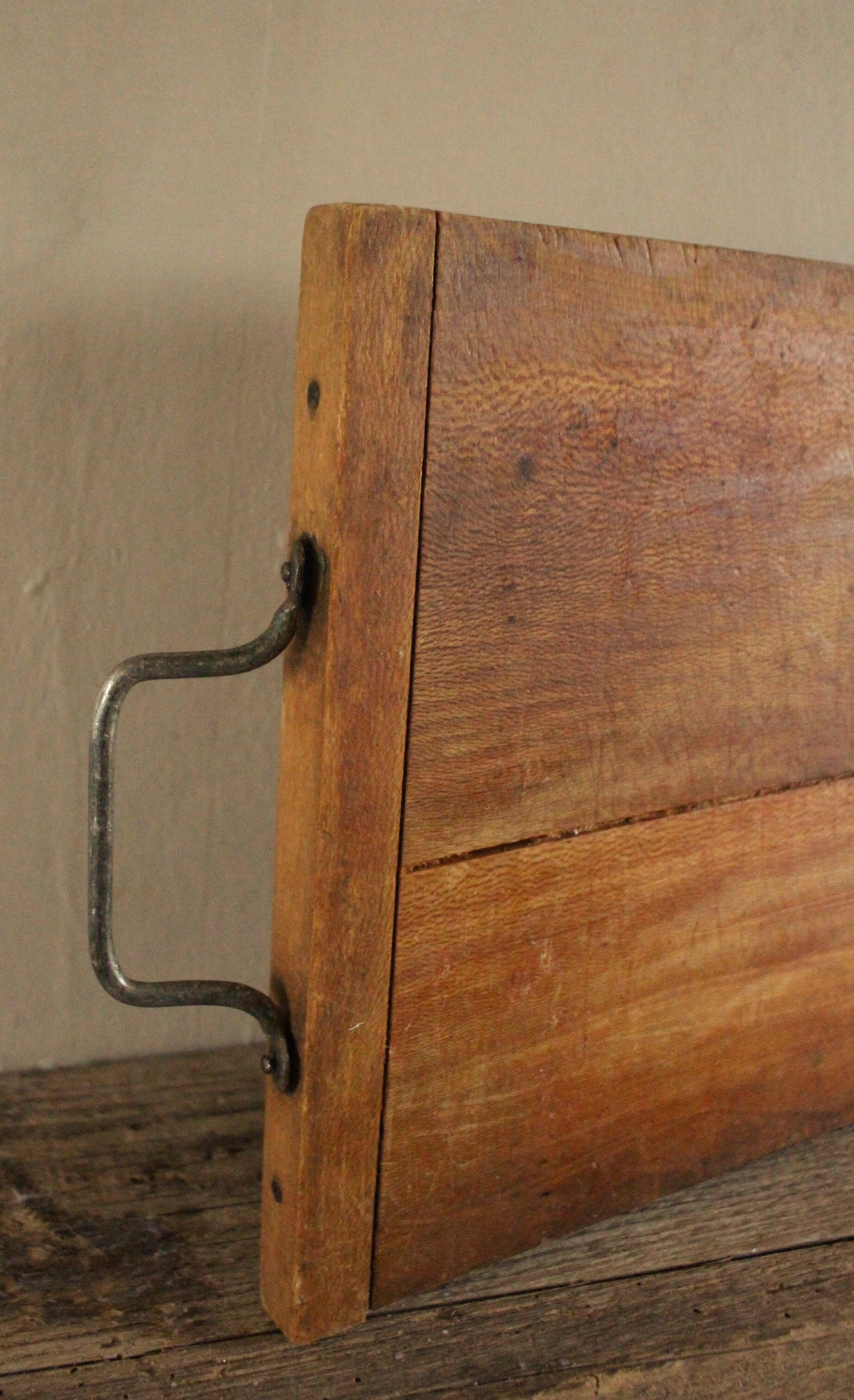 Wooden board metal handles