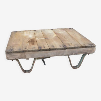 Table basse industriel bois et metal
