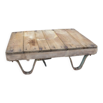 Wood and metal industrial coffee table